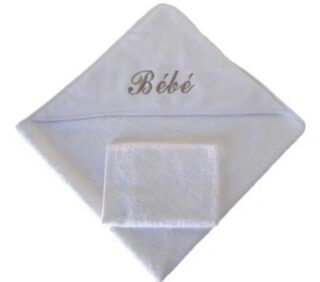 Cape bébé blanc avec broderie