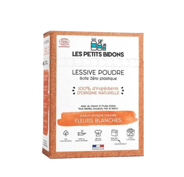 Petits bidons - Lessive en poudre Fleurs blanches