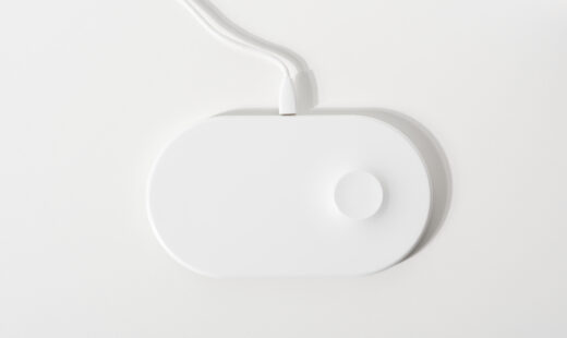 White wireless charger pad for mobile phone