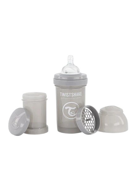 TWISTSHAKE – Biberon anti-colique 180ml (Gris)