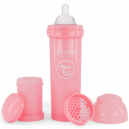 TWISTSHAKE - Biberon anti-colique 260ml (Rose)