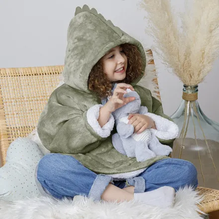 sweat-plaid-a-capuche-dino-vert-enfant-atmosphera-
